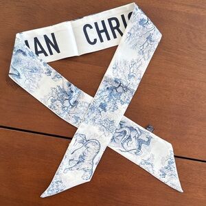 Dior GWP Blue tiger print Twilly Scarf